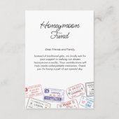 Honeymoon Fund Wedding Registry Travel Request Begleitkarte (Vorderseite)
