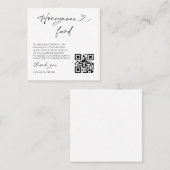 Honeymoon Fund Wedding Request Enclosure QR Card Quadratische Visitenkarte (Vorne/Hinten)