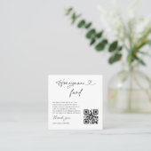 Honeymoon Fund Wedding Request Enclosure QR Card Quadratische Visitenkarte (Stehend Vorderseite)