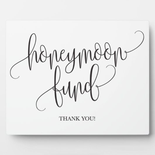 Honeymoon Fund Wedding Sign Fotoplatte (Vorderseite)