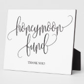 Honeymoon Fund Wedding Sign Fotoplatte (Seite)