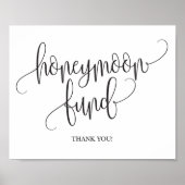 Honeymoon Fund Wedding Sign Poster (Vorne)