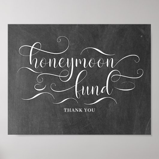 Honeymoon Fund Wedding Sign Poster (Vorne)