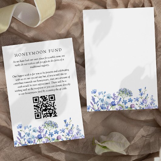 Honeymoon Fund Wildblume Periwinkle Wedding Begleitkarte