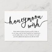 Honeymoon Fund Wish Cash, Moderne rustikale Hochze Begleitkarte (Vorderseite)