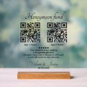 Honeymoon Fund With 2 QR Code Acrylschild (Neutral)
