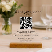 Honeymoon Fund With QR Code Acrylschild