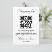 Honeymoon Fund With QR Code Enclosure Card Karte (Stehend Vorderseite)