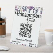 Honeymoon Funds QR Code Gothic Floral Wedding Sockelschild (In SItu)
