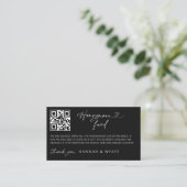 Honeymoon Gift Request Wedding Enclosure Scan Card Visitenkarte (Stehend Vorderseite)