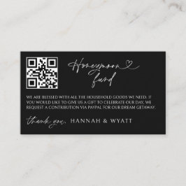 Honeymoon Gift Request Wedding Enclosure Scan Card Visitenkarte