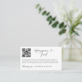 Honeymoon Gift Request Wedding Enclosure Scan Card Visitenkarte (Stehend Vorderseite)