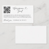 Honeymoon Gift Request Wedding Enclosure Scan Card Visitenkarte (Vorne/Hinten)
