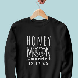 Honeymoon Heart Monogram Hashtag Verheirateten Paa Sweatshirt