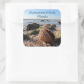 Honeymoon Island Florida Beach Seashell Quadratischer Aufkleber (Tasche)