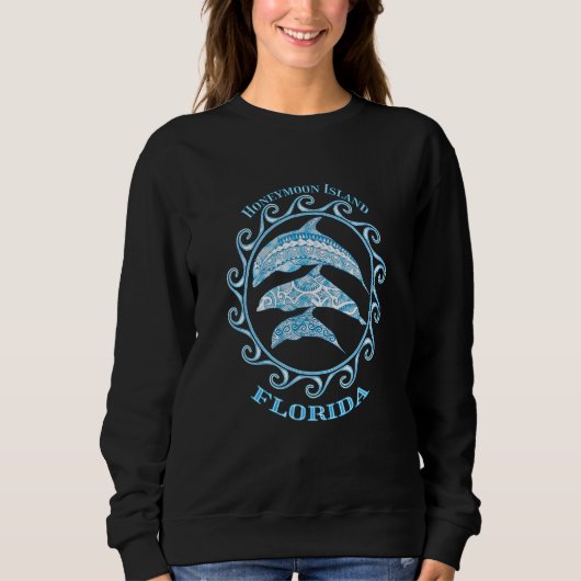 Honeymoon Island Florida Tribal Delphine Ocean Ani Sweatshirt (Vorderseite)