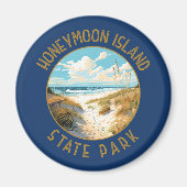 Honeymoon Island Staat Park Retro Not leidend Magnet (Vorne)