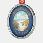Honeymoon Island Staat Park Retro Not leidend Ornament Aus Metall (Links)
