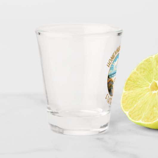 Honeymoon Island Staat Park Retro Not leidend Schnapsglas (Links)