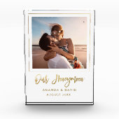 Honeymoon Keepake Newlyweds Bride Gift Erinnerunge Fotoblock (Vorderseite)