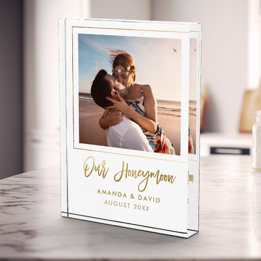 Honeymoon Keepake Newlyweds Bride Gift Erinnerunge Fotoblock