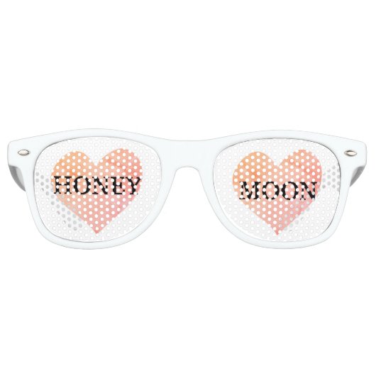 Honeymoon Pink Heart Wedding Partybrille (Vorderseite)
