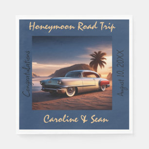 Honeymoon Road Trip Gratulation Serviette