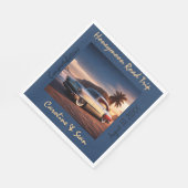 Honeymoon Road Trip Gratulation Serviette (Ecke)