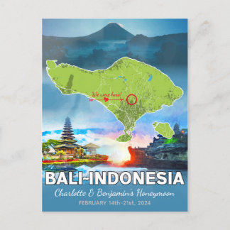 Honeymoon Vacation Erinnerungen - Bali Indonesia K Postkarte