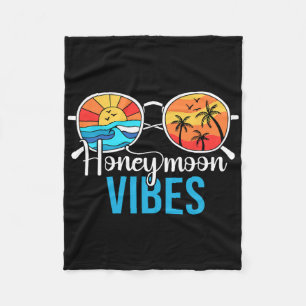 Honeymoon Vibes Couples Vacation Wedding Bride Gro Fleecedecke