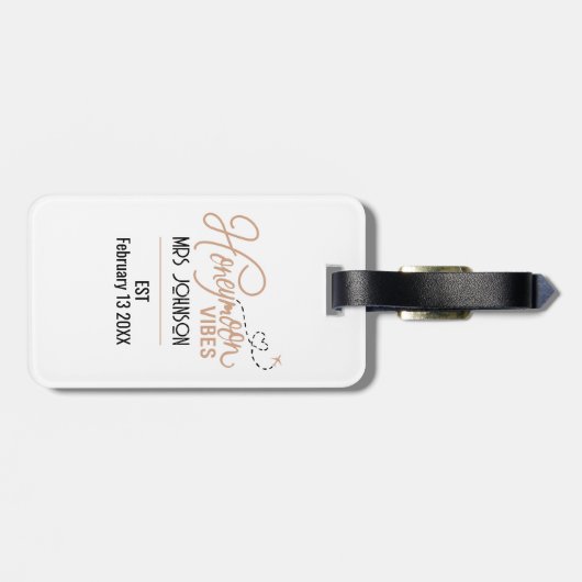 Honeymoon Vibes Wedding Gift Gepäckanhänger (Rückseite horizontal)