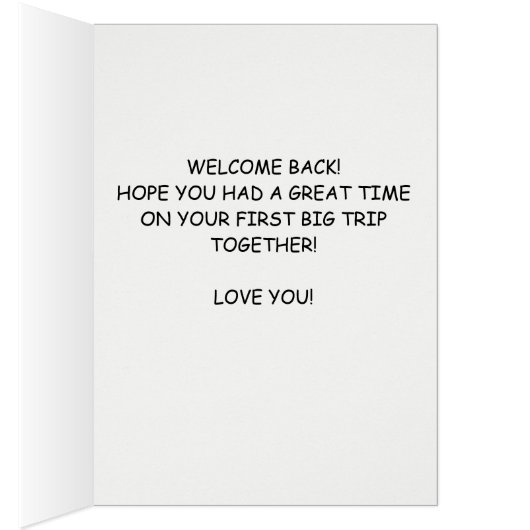 Honeymoon Welcome Back Custom Card (Innen (Rechts))