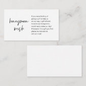 Honeymoon Wish and Fund, Modern Script Begleitkarte (Vorne/Hinten)
