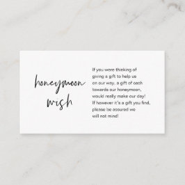 Honeymoon Wish and Fund, Modern Script Begleitkarte