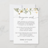 Honeymoon Wish Bee and Wildblume Enclosure Card Einladung (Vorderseite)