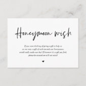 Honeymoon Wish Fund Cash Begleitkarte (Vorderseite)