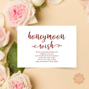 Honeymoon Wish Fund Cash Begleitkarte