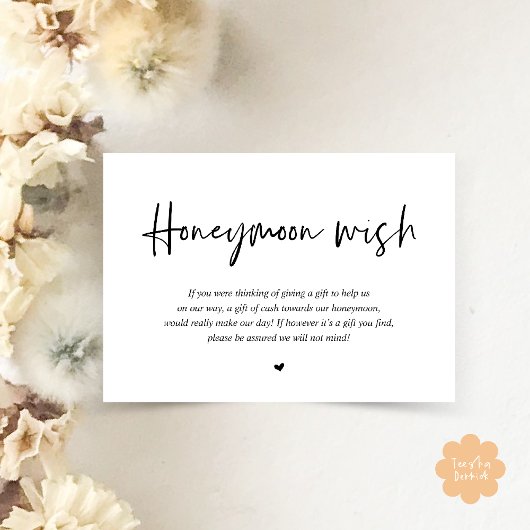 Honeymoon Wish Fund Cash Begleitkarte