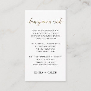 Honeymoon Wish Fund Enclosure Card Begleitkarte