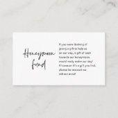 Honeymoon Wish or Fund, Modern Script Begleitkarte (Vorderseite)
