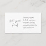 Honeymoon Wish or Fund, Modern Script Dunkelgrau Begleitkarte<br><div class="desc">Das ist die moderne,  dunkelgraue lässige Eleganz-Tinte,  Script-Minimalismus,  Schrift-Schriftart,  Hochzeitskarte. Sie können die Schriftart-Farben ändern und Ihre Hochzeitsdetails in den entsprechenden Schriftart / Buchstaben hinzufügen. #TeeshaDerrick</div>