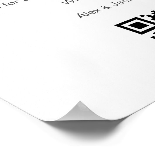 Honeymoon Wish Qr Code Reisefonds Anforderung Gesc Poster (Ecke)