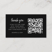 Honeymoon Wish | QR Code Wedding Registry Black En Begleitkarte (Rückseite)