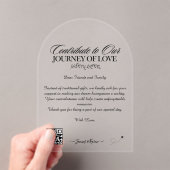 Honeymoon Wish Registry Qr Code Wedding Gift Acryleinladungen (Insitu (Handheld))