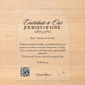 Honeymoon Wish Registry Qr Code Wedding Gift Acryleinladungen (Vorderseite)