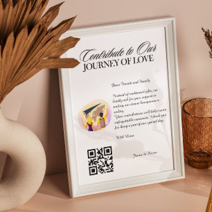 Honeymoon Wish Registry Qr Code Wedding Gift Poster