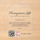 Honeymoon Wish Travel Fund Anforderung Geschenk Qr Acryleinladungen (Vorderseite)
