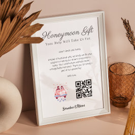 Honeymoon Wish Travel Fund Anforderung Geschenk Qr Poster