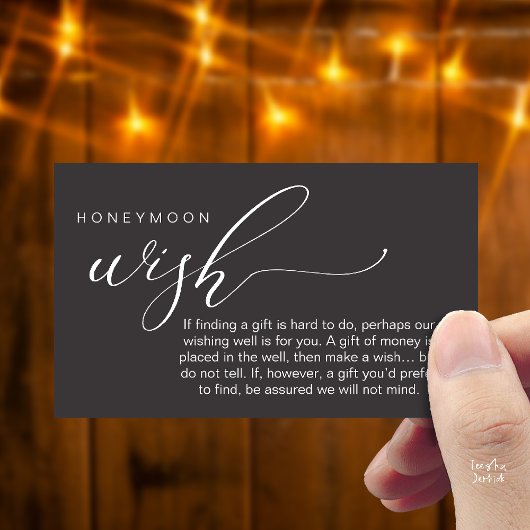 Honeymoon Wish Wishing Well, Fund, A Note On Gifts Begleitkarte