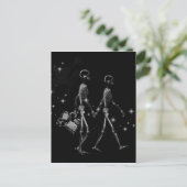 Honeymoon X-Ray Skeleton Newlyweds - B&W Postkarte (Stehend Vorderseite)